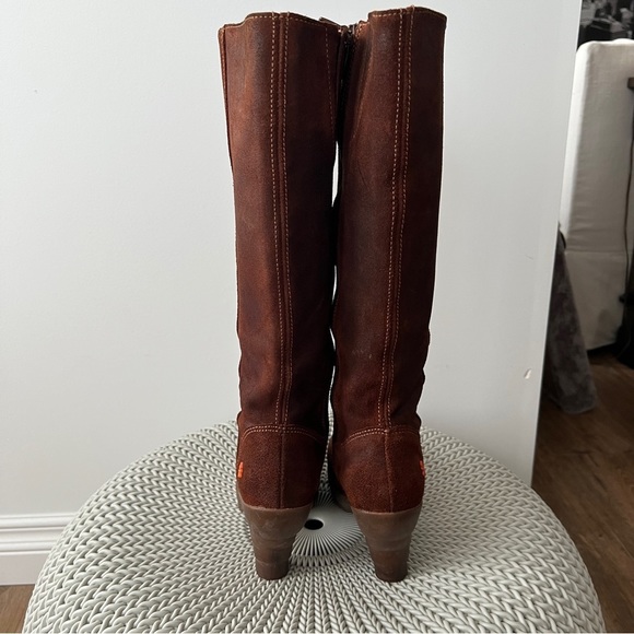 The Art Company Cognac Suede Platform Boots Size 37 - Picture 6 of 10